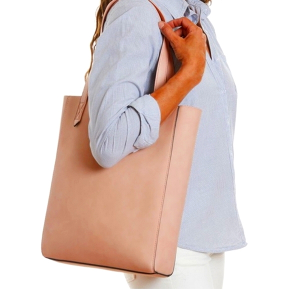 Lulu Dharma Handbags - Lulu Dharma Vegan Leather Tall Pink